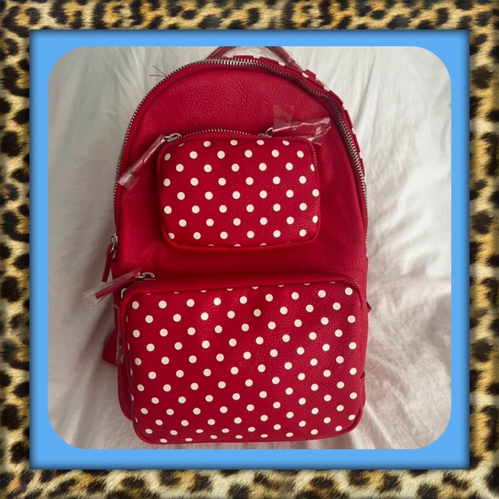 👑✅PRICE FIRM✅Red Polka Dot Backpack. Brand new!